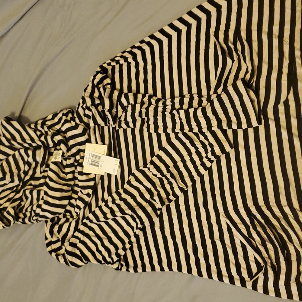 Andrea Jovine xcowl hoodie top stripes with two front pockets